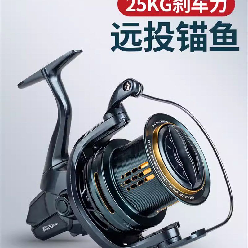 德岛DG全金属远投轮无间隙海竿渔轮旋入式鱼线轮锚鱼轮导杆结构轮