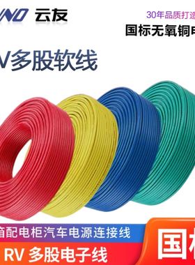 人民线缆国标RV多股铜线软线端子电线0.3 0.75 2.5 4平方电线家用