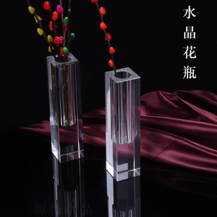 白水晶k9小花瓶加厚透明迷你插花瓶玻璃瓶办公桌餐桌卧室佛堂摆件