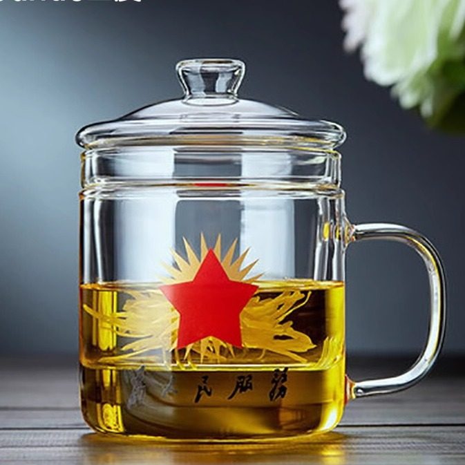 玻璃杯耐热防爆耐高温大容量茶水分离带盖把手泡花茶杯子个人专用,餐饮具,玻璃杯,淘宝优惠券,粉丝福利购,淘宝优惠卷