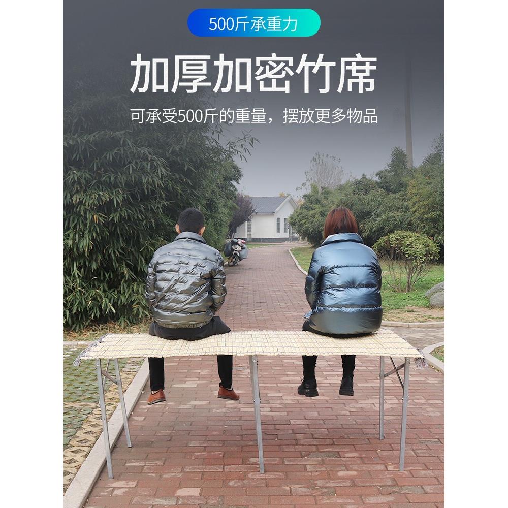 新型加厚街头档架竹席防塌促销折叠式桌竹帘多功能夜市档神