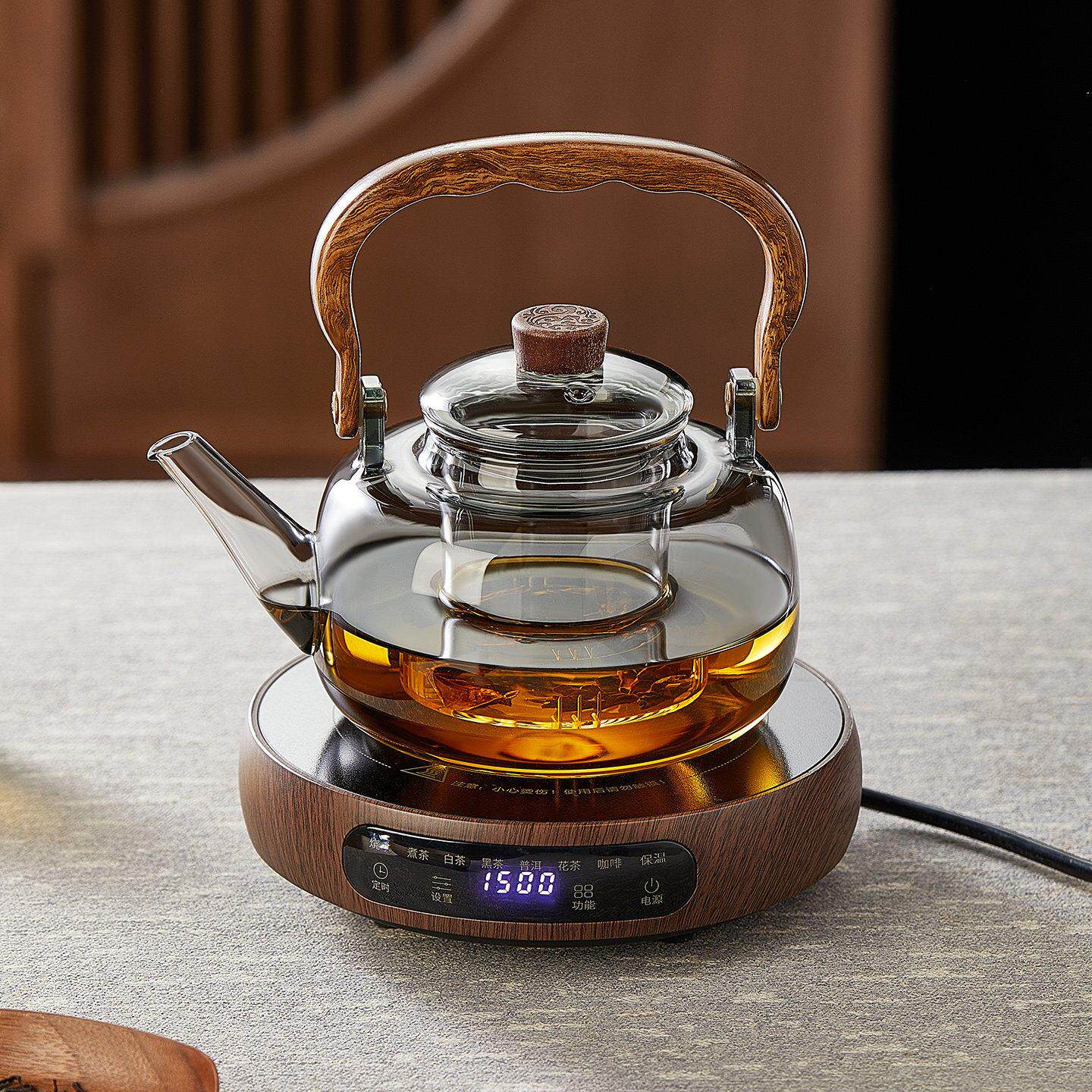 玻璃煮茶壶2025新款煮茶器黑晶炉套装耐高温高档轻奢电热炉烧水壶