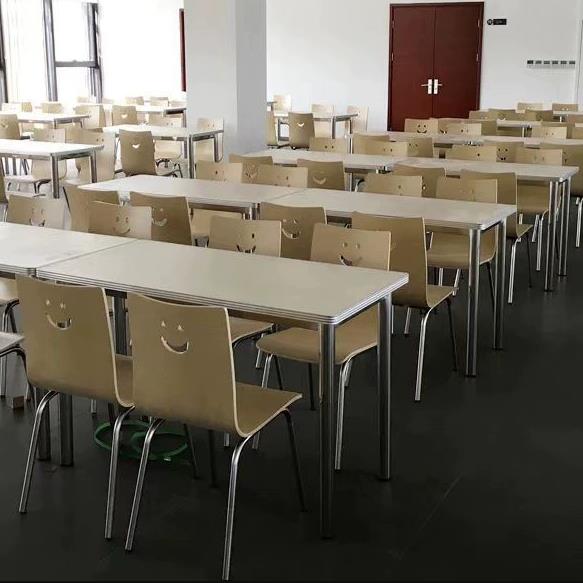 不锈钢食堂餐桌椅学校面馆工地四六人单位员工分体小吃店饭桌组合