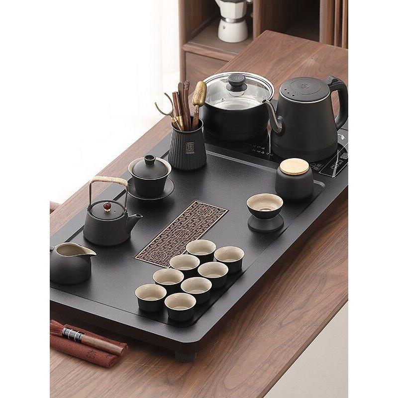 功夫茶具套装全自动泡茶台烧水壶一体家用办公室新款石材茶盘茶具