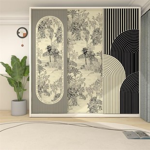 复古衣柜门贴纸自粘电梯门柜子入户门玻璃门推拉门改造贴膜翻新贴