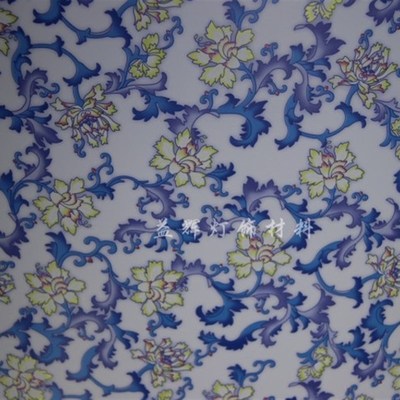 PVC羊皮纸透光纸青花瓷中式仿古灯笼个性风格装修花格DIY灯罩材料