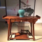 红木桥台刺猬紫檀玄关桌花梨木家具长条案桌实木供桌中式 平头条案