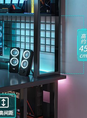 电竞桌椅组合工作台书桌书架一体家用学生学习写字桌台式电脑桌子
