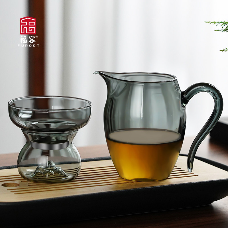 烟灰色公道杯泡茶玻璃公杯分茶器功夫茶茶海茶具配件大号倒茶杯子,餐饮具,公道杯,淘宝优惠券,粉丝福利购,淘宝优惠卷