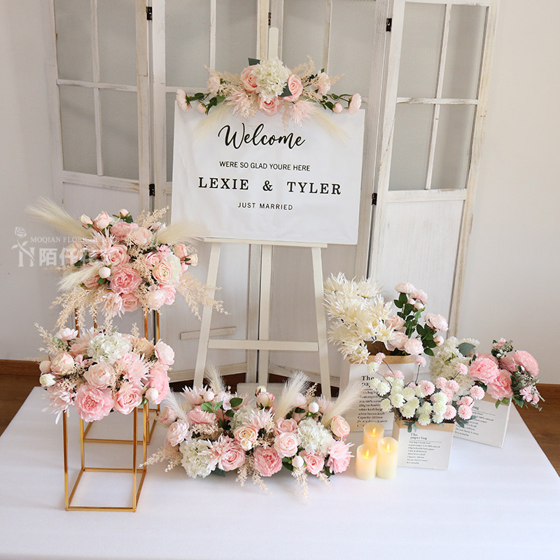 天蓝色粉色花艺组合套装花球水牌纸袋组合4S店车展活动策划布置道,节庆用品/礼品,节日装扮用品,淘宝优惠券,粉丝福利购,淘宝优惠卷