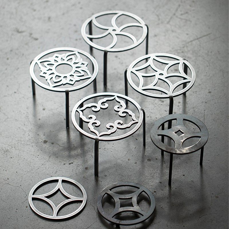 草木祠手工铁伍德架酒精灯底座灯架火钵三脚架风炉支架铁壶垫壶承