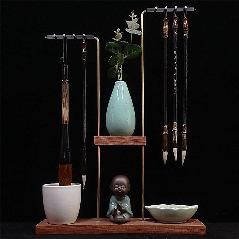 铜杆笔架毛笔挂毛笔学生墨碟创意摆件挂笔卖笔展示架毛笔架,文具电教/文化用品/商务用品,笔架,淘宝优惠券,粉丝福利购,淘宝优惠卷