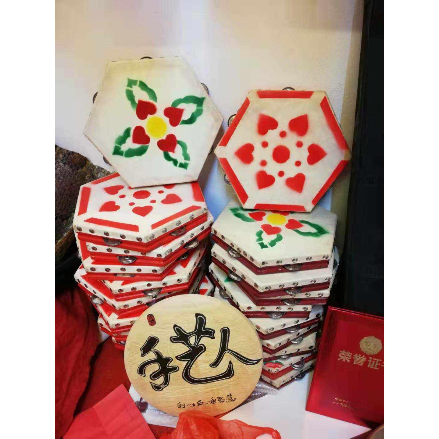 大理白族八角铃鼓单面白族舞蹈鼓多角鼓儿童演出鼓面民族鼓手鼓