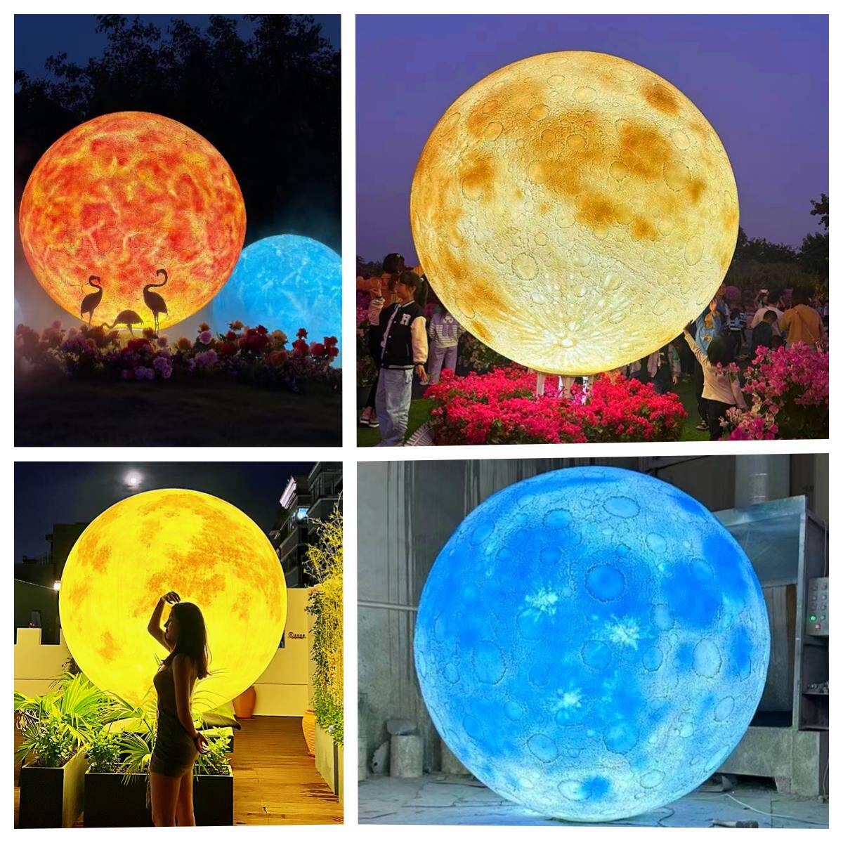 发光月球灯肌理感星球灯户外太阳能落地球灯网红大月亮装饰氛围灯