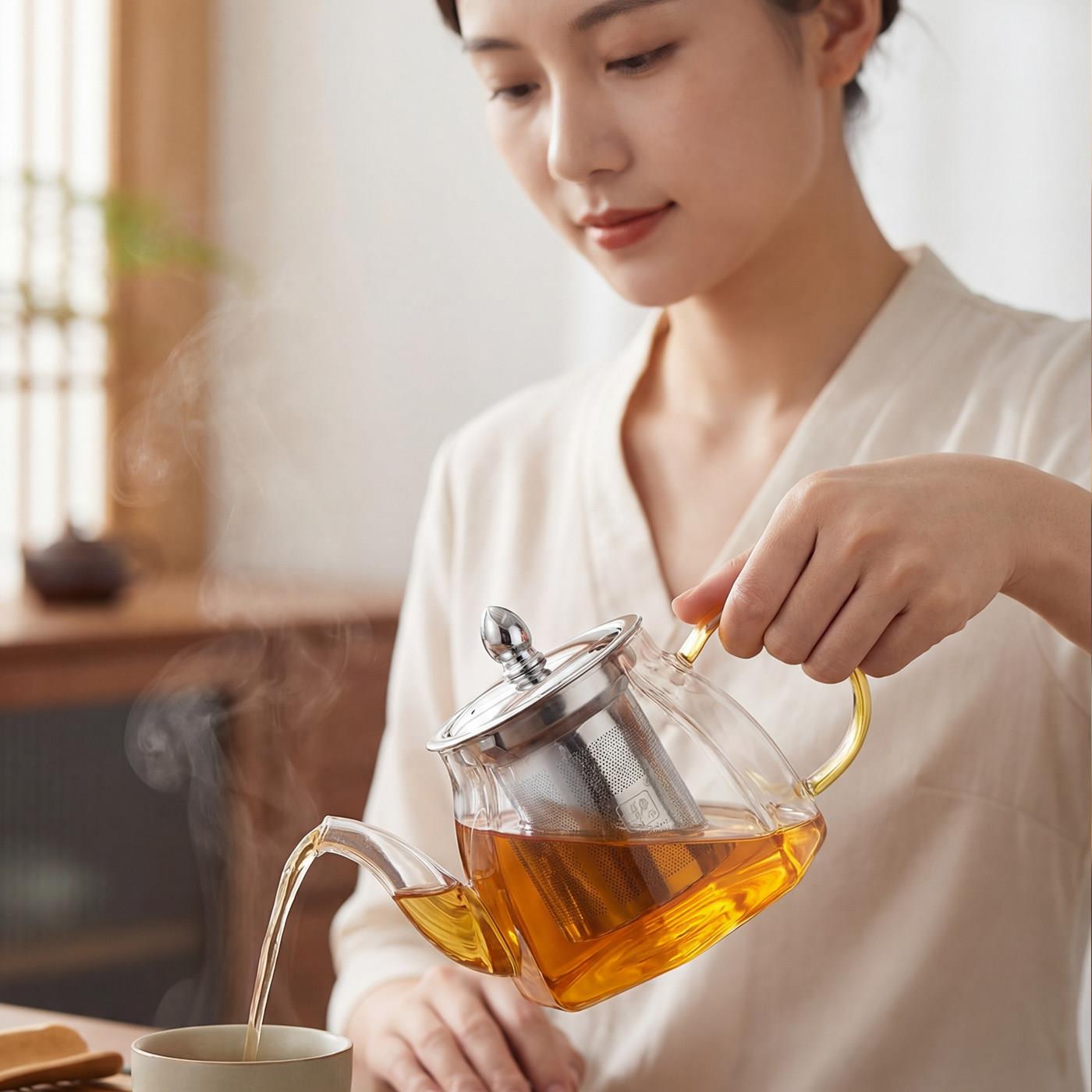 玻璃茶壶加厚耐高温茶水分离不锈钢泡茶壶单壶带滤网煮茶壶茶具壶