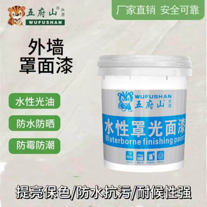 别墅自建房外墙水性罩面漆 抗污防水抗氧化 瓷釉 高光面漆荷叶漆