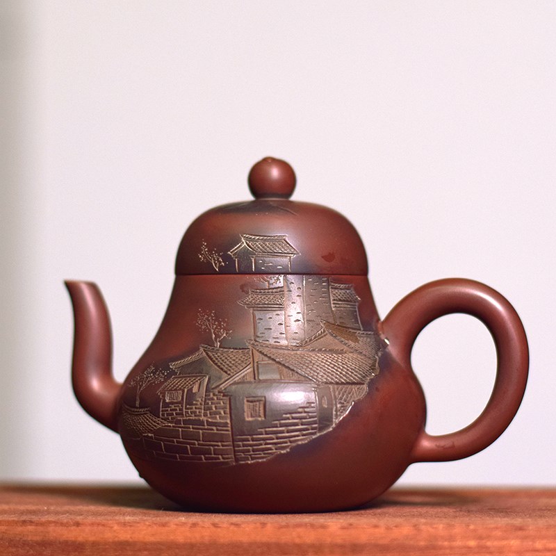 广西钦州坭兴陶纯手工家用复古茶壶功夫茶道茶具思亭壶梨型壶精品