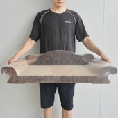 背靠式 猫抓板磨爪器耐磨瓦楞纸木纹猫窝超大号猫沙发猫咪玩具用品