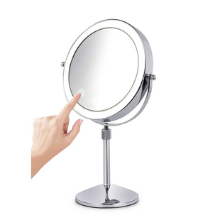 可升降LED化妆镜子 双面梳妆镜带灯台式镜 灯光美容镜可调亮度