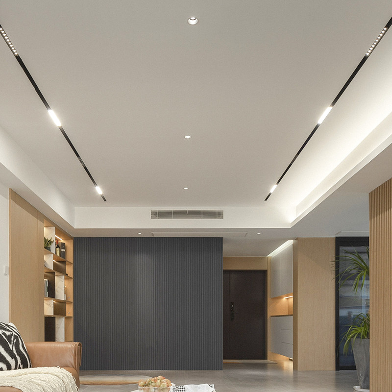 无主灯照明嵌入式预埋磁吸轨道灯格栅泛光LED线条灯射灯客厅暗装,家装灯饰光源,轨道磁吸灯,淘宝优惠券,粉丝福利购,淘宝优惠卷