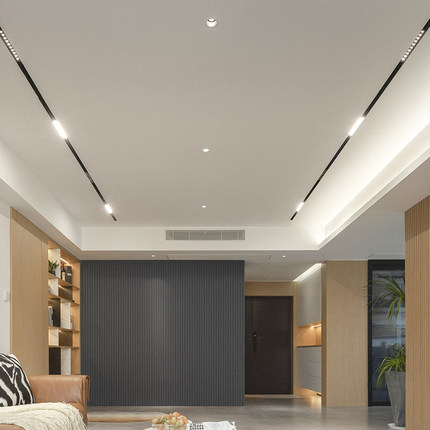 无主灯照明嵌入式预埋磁吸轨道灯格栅泛光LED线条灯射灯客厅暗装