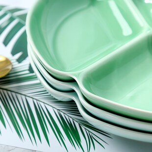 青瓷多格盘创意小菜盘子家用分餐盘菜盘儿童米饭盘陶瓷坚果盘餐具