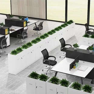 办公室隔断柜桌边侧边柜花槽柜带锁文件置物柜矮柜组合储物间隔柜