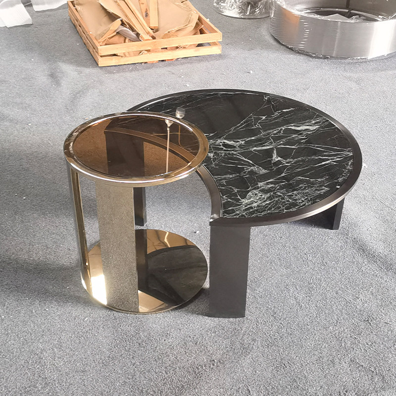 轻奢金属高低组合大理石茶几客厅沙发圆形岩板茶桌大小茶玻咖啡桌,住宅家具,茶几,淘宝优惠券,粉丝福利购,淘宝优惠卷