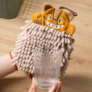 擦手巾挂式擦手毛巾吸水不掉毛厨房可爱擦手布抹手插手搽手儿童