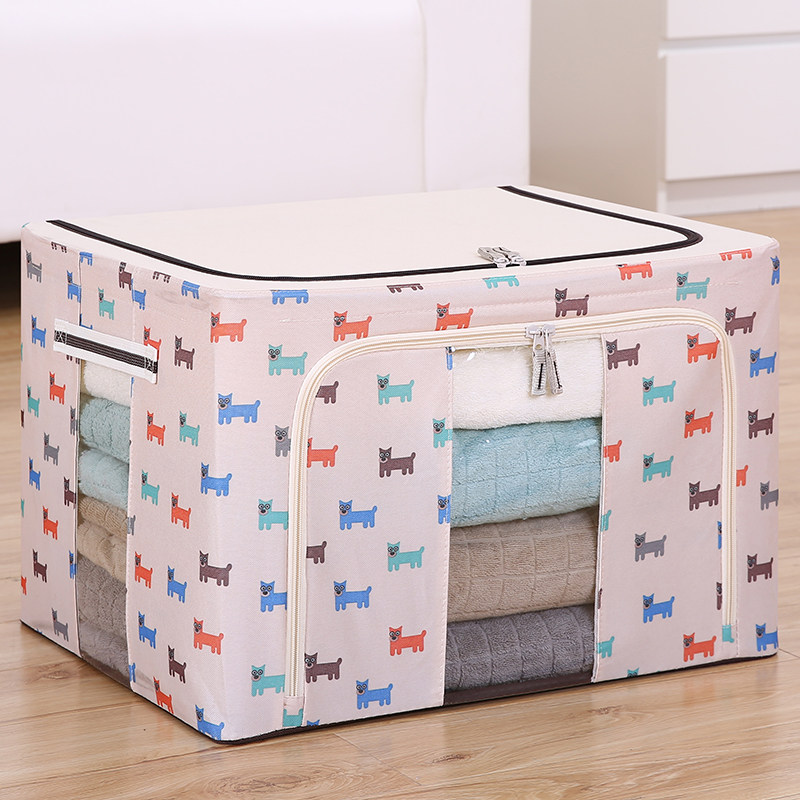 特大号收纳箱牛津布衣物衣柜整理箱棉被储物箱可折叠钢架收纳袋盒