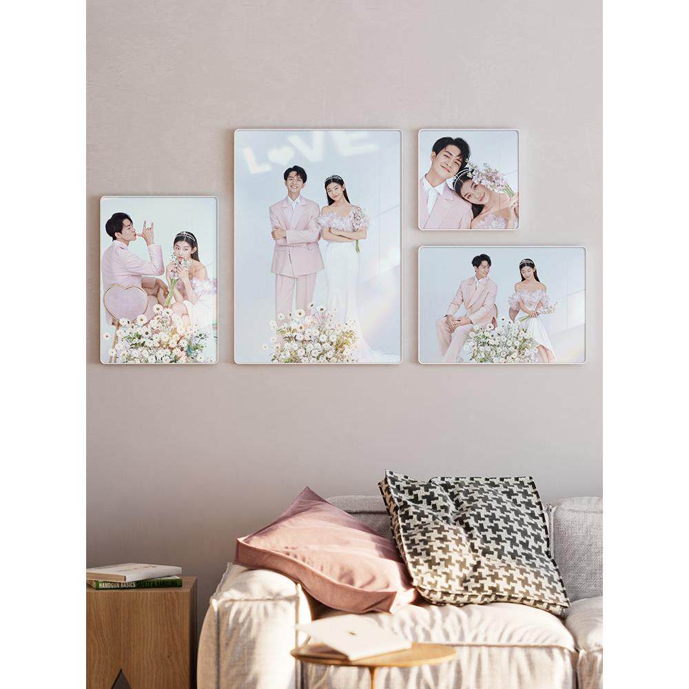 定制婚纱照全家福儿童大相框挂墙组合冲印结婚照相片挂画打印制作