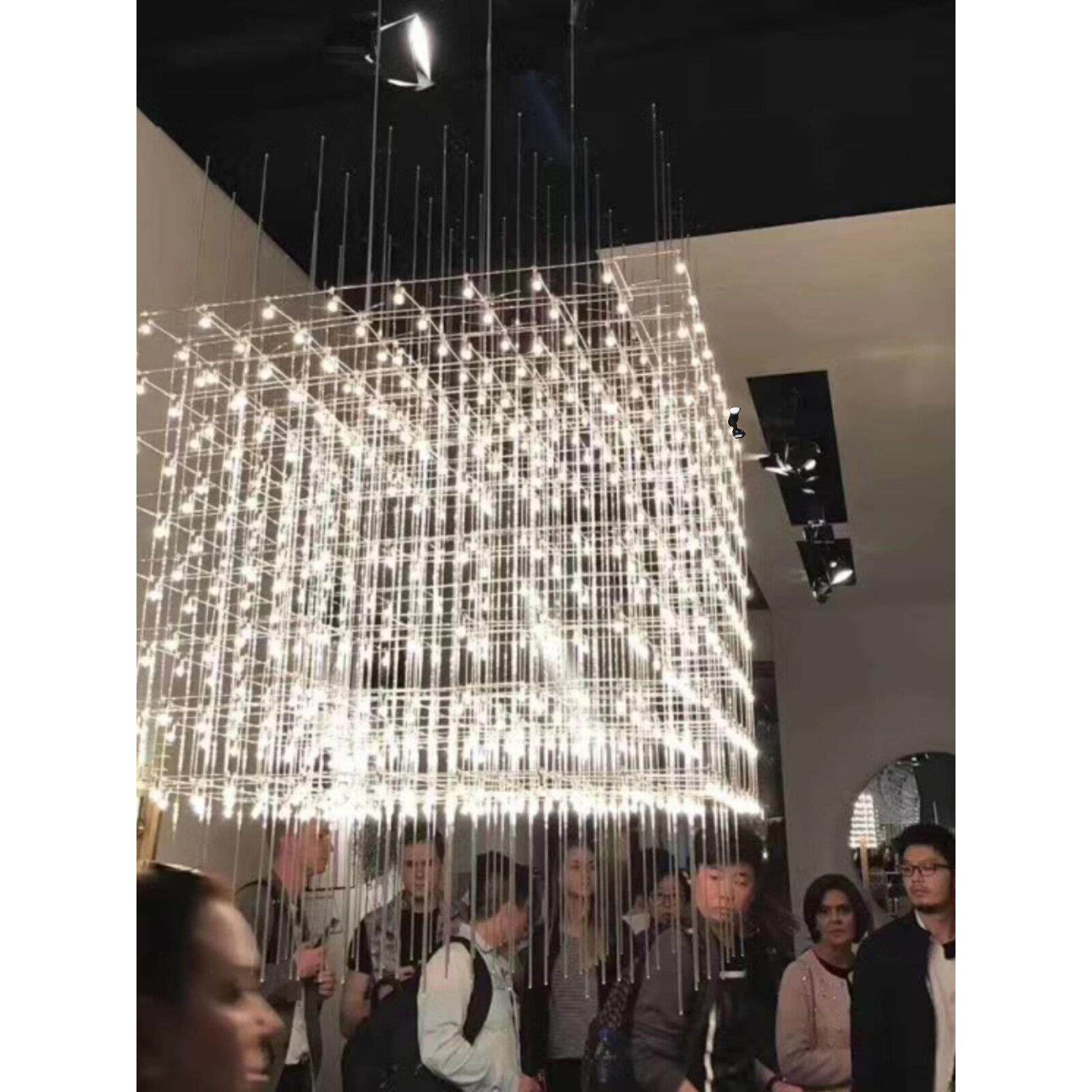 后现代简约轻奢大气客厅灯满天星花火LED样板房餐厅别墅大厅吊灯