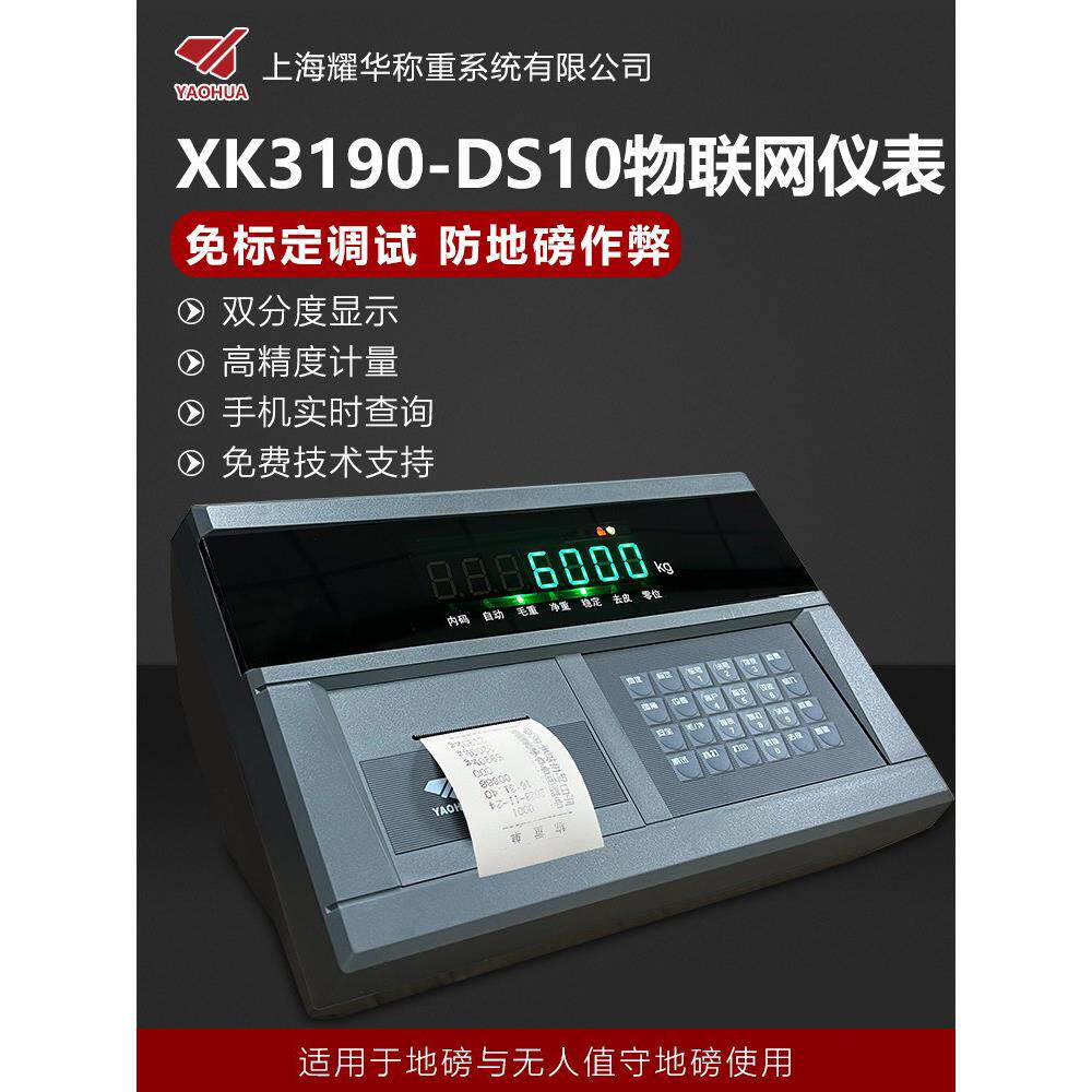 耀华DS10P XK3190-DS10P物联网称重显示器打印仪表头地磅称重打印