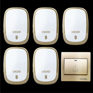 家用无线门铃86型面板一拖四 一拖五交流遥控门铃 呼叫器不用电线