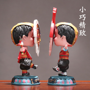 车载藏族人物藏戏面具人偶西藏旅游纪念礼物脸谱手办办公桌面摆件