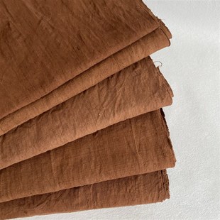 植物染布料 大地色 纯棉纯手工手织 老土布 手作布