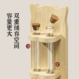 猫咪胡须收纳架宠物毛发收藏纪念瓶狗毛猫须收集桌面好运玩偶摆件