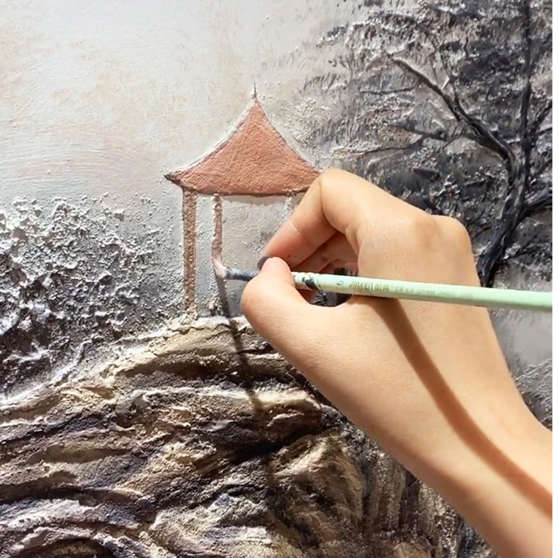 浮雕膏绘画油画底料丙烯底料手绘油画打底立体塑形材料油画塑形膏