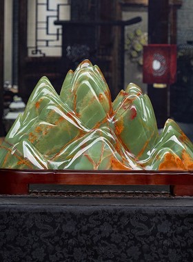 石诚记天然原石靠山石摆件客厅办公室玄关摆设奇石玉石收藏工艺品