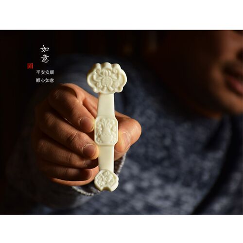 创意复古迷你如意茶宠茶道笔架精品把玩白瓷保佑平安家居文房摆