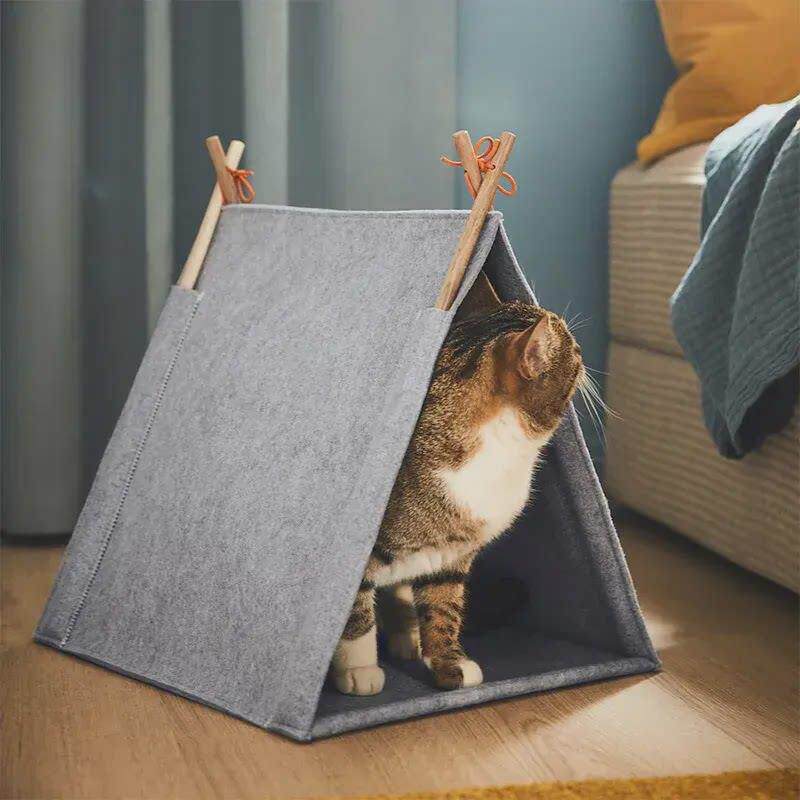 冬季保暖猫窝,室内可拆卸可洗宠物帐篷,猫狗窝,四季通用封闭式