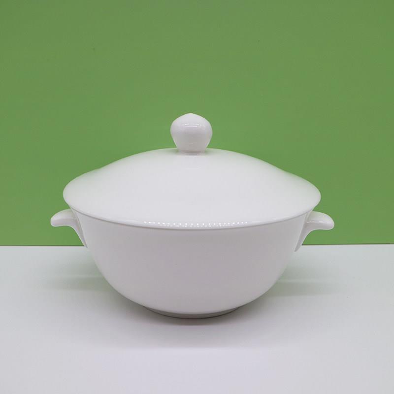 骨瓷餐具 陶瓷碗带盖子 隔水炖锅家用双耳小炖罐汤碗 加厚甜品盅
