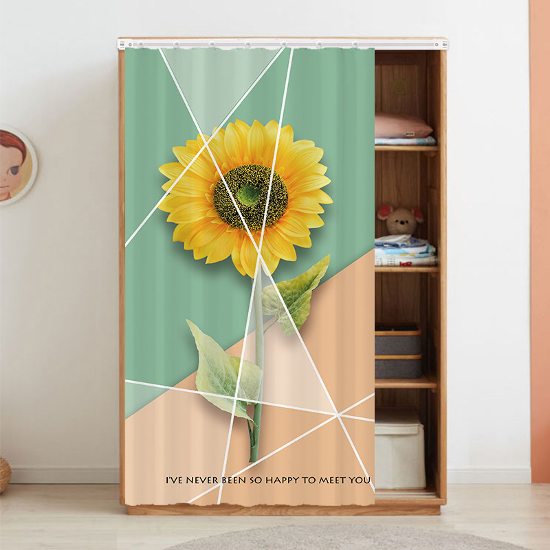 柜子遮挡帘衣柜门帘子防尘帘免打孔滑轨书柜鞋柜遮丑布帘子可定制,居家布艺,柜类遮挡帘,淘宝优惠券,粉丝福利购,淘宝优惠卷