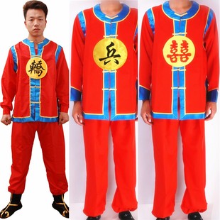 轿夫服装戏曲抬花轿轿夫装服装中式婚礼轿子衣服戏曲戏服帽子全套