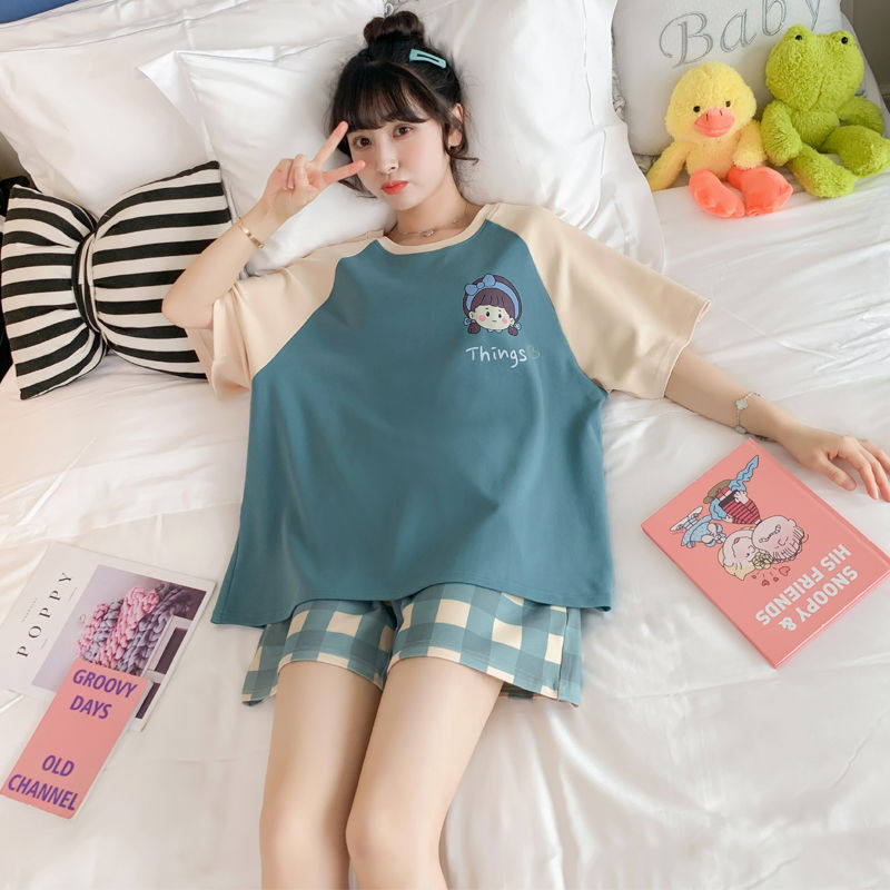 【送礼品】夏季睡衣女纯棉短袖短裤睡衣家居服卡通可爱睡衣两件套,女士内衣/男士内衣/家居服,睡衣/家居服套装,淘宝优惠券,粉丝福利购,淘宝优惠卷