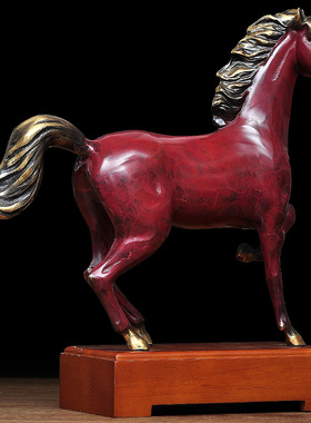 锦绣前程马摆件纯铜创意家居客厅书房摆设公司前台办公室桌装饰品