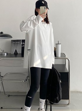 sun柚 升级保暖德绒打底衫女春秋冬加厚内搭宽松白色长袖t恤上衣