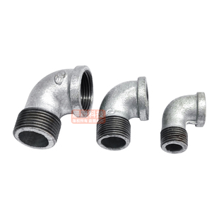 镀锌内外丝弯头内外牙螺纹弯头1寸6分4分DN15 20253240铁弯头接头