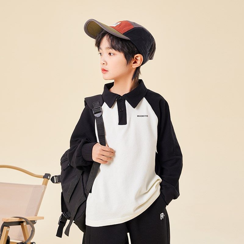 童装男童卫衣春装儿童POLO衫春秋款2024新款男孩撞色学院风上衣潮,童装/婴儿装/亲子装,儿童POLO衫,淘宝优惠券,粉丝福利购,淘宝优惠卷
