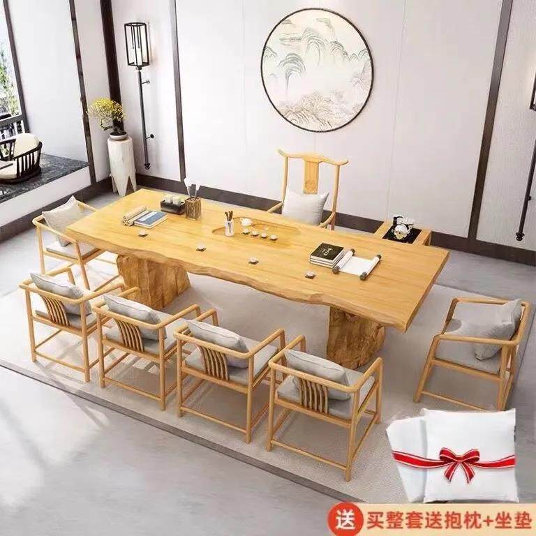 新中式实木大板茶桌椅原木茶桌茶几办公桌茶台简约大气客厅茶台,住宅家具,家用茶台/茶桌,淘宝优惠券,粉丝福利购,淘宝优惠卷
